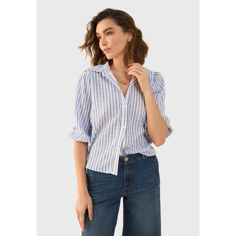 ESPRIT - Blusa con textura calada Mujer Esprit ESPRIT