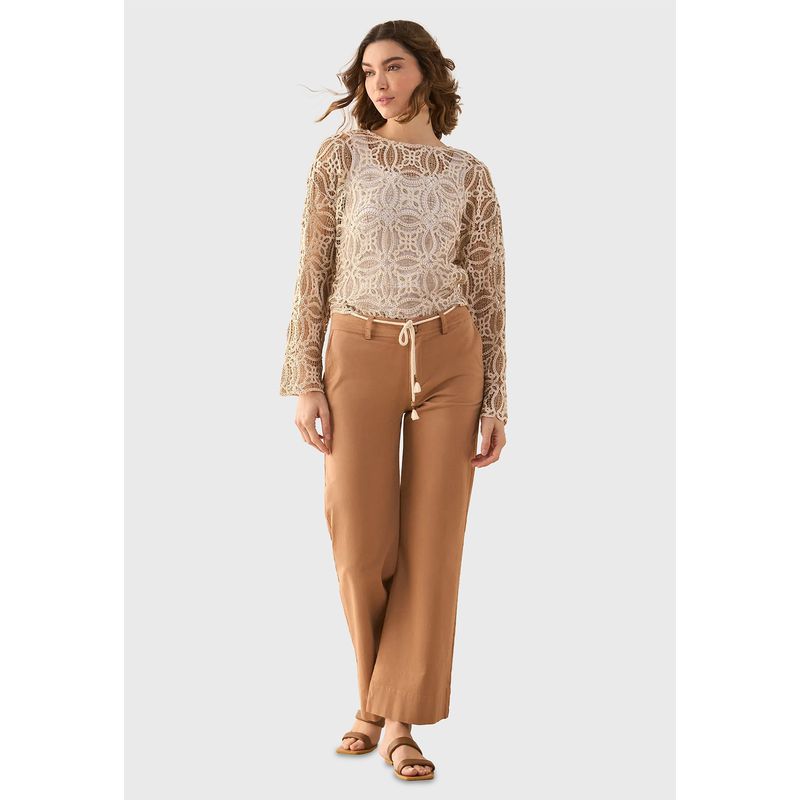 ESPRIT - Pantalón Chino Pierna Ancha Mujer Esprit ESPRIT