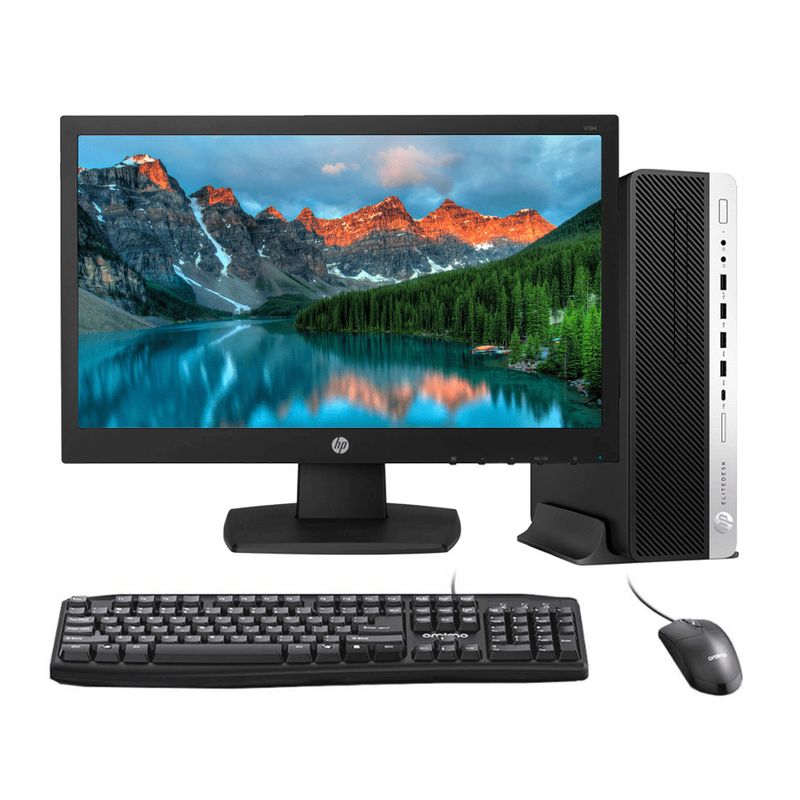 HP - KIT Monitor + PC Hp 600 G4 SFF i5 8GB 240GB SSD Reacondicionado Grado A.