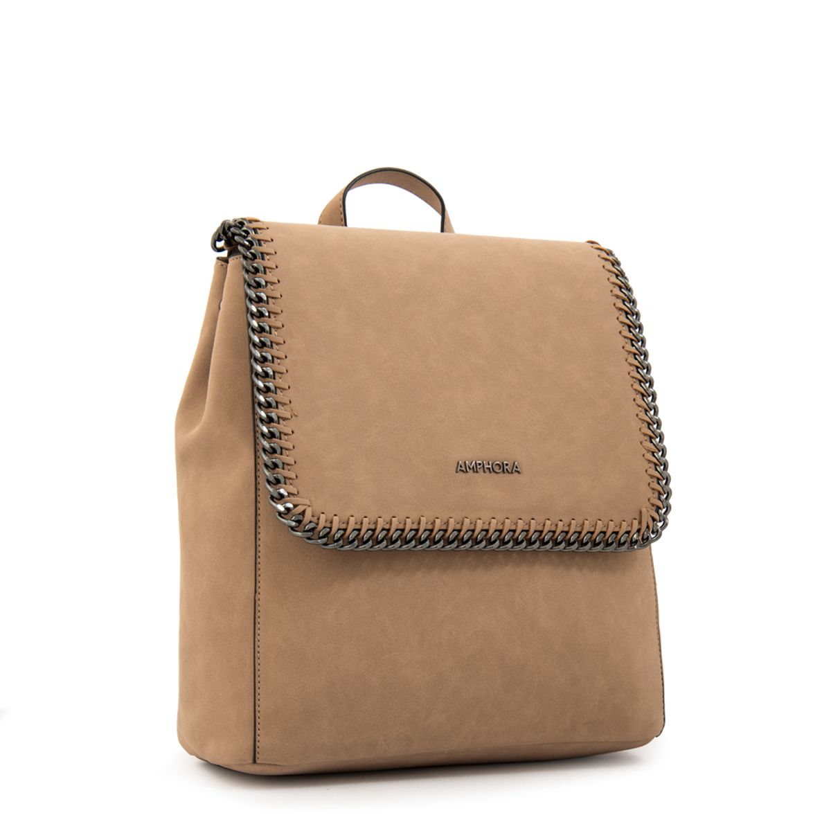 AMPHORA - Mochila con tapa maya mediana taupe