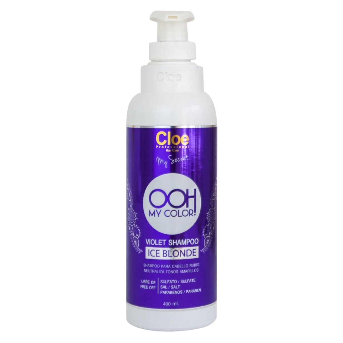 CLOE - Shampoo Cloe Ooh My Color Violet Ice Blonde 400ml Matiza Rubios Neutraliza Tonos Indeseados