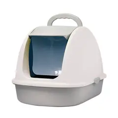 ALPHA - Arenero Cerrado Transportable Baño Gatos Con Puerta y Pala
