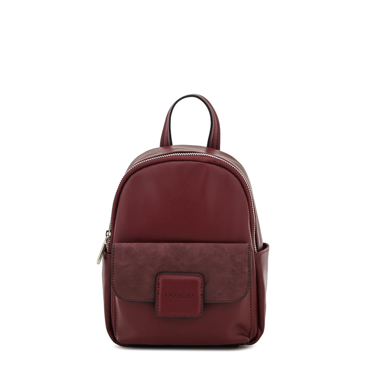 AMPHORA - Mochila con tapa osaka pequeña burdeo