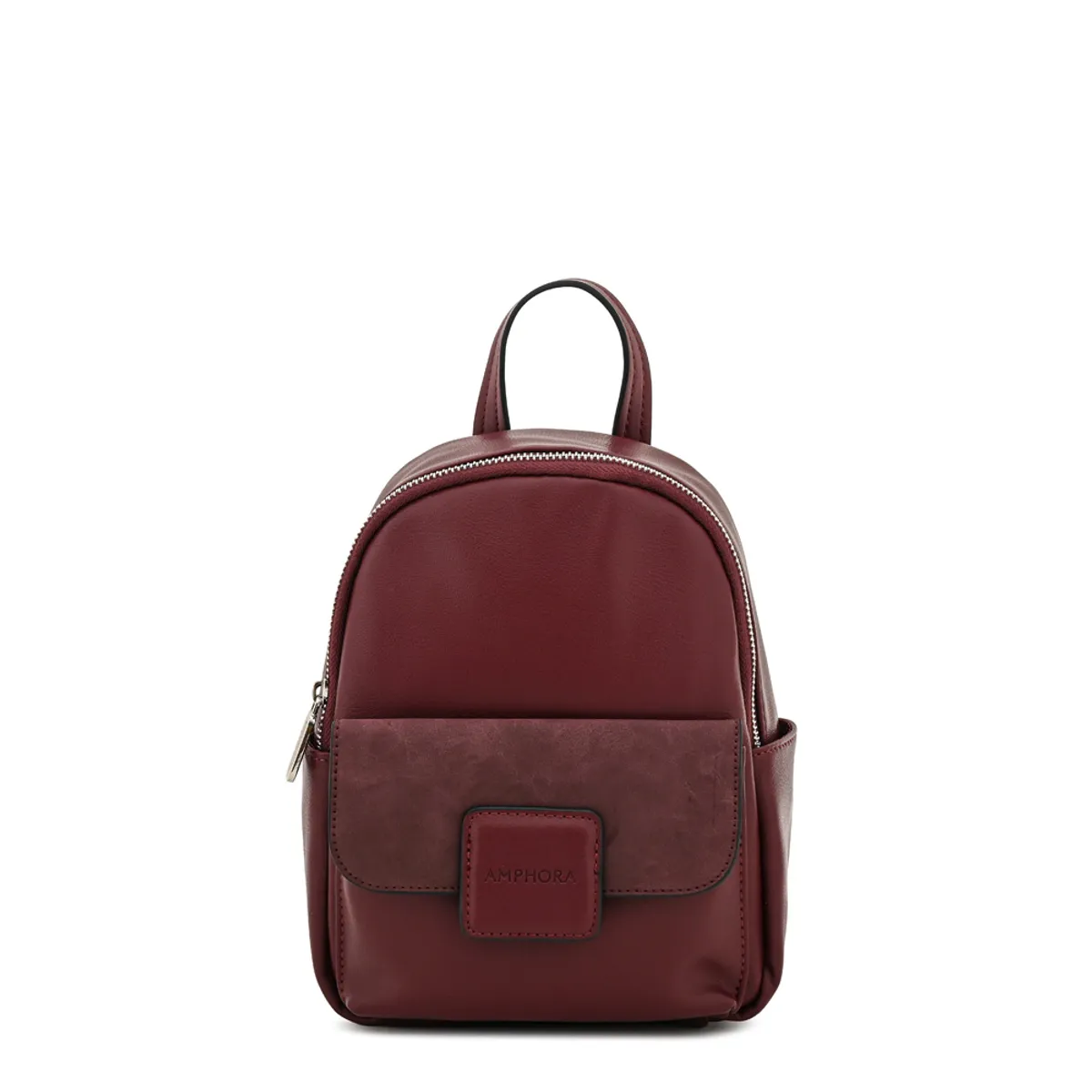 AMPHORA - Mochila con tapa osaka pequeña burdeo