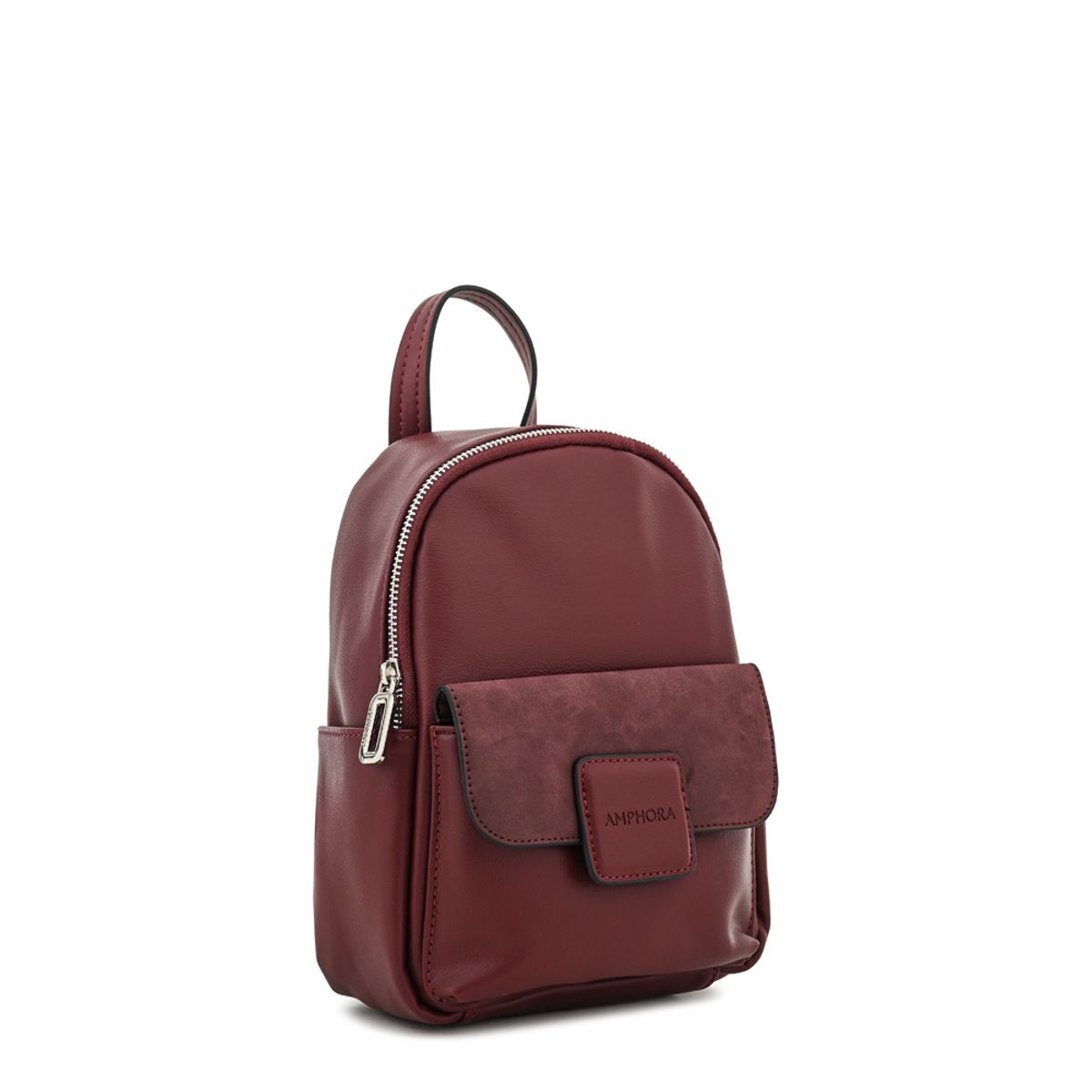 AMPHORA - Mochila con tapa osaka pequeña burdeo