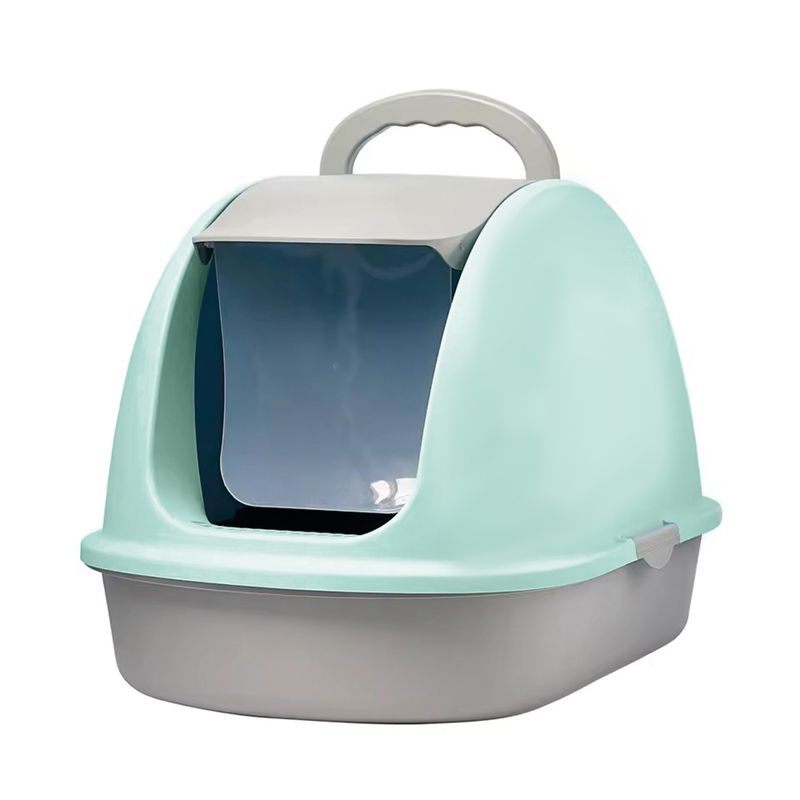 ALPHA - Arenero Transportable Cerrado Baño Gatos Con Puerta y Pala