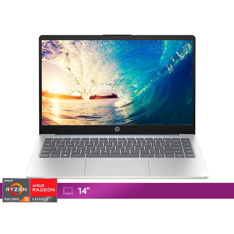 HP - NOTEBOOK HP 14-EM0017LA AMD RYZEN 5 RAM 8GB SSD 512GB PANTALLA 14” FULL HD