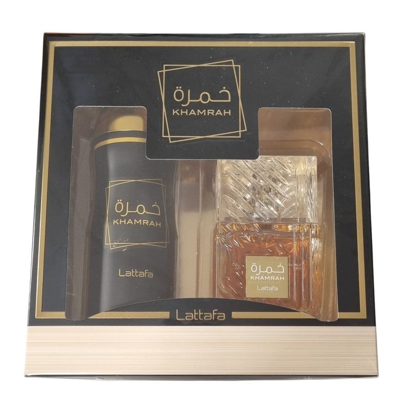LATTAFA - Khamrah EDP 100 ML + Deo Spray 200 ML Set Unisex - Lattafa