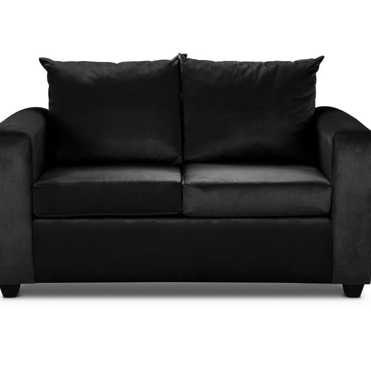 GENERICO - Sofá 2 Cuerpos Vitelio Negro Felpa