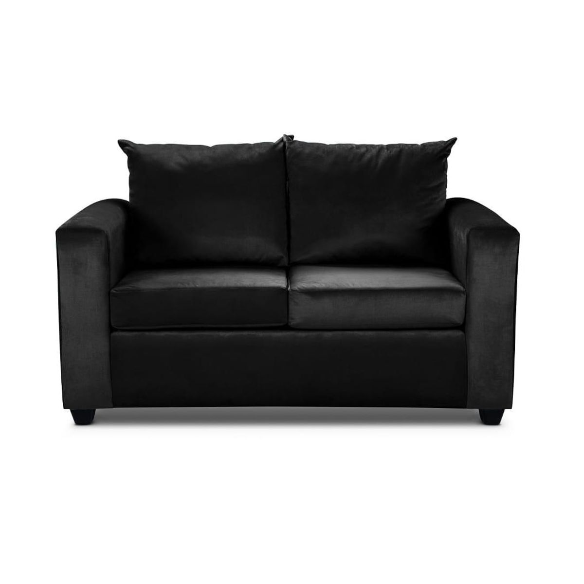 GENERICO - Sofá 2 Cuerpos Vitelio Negro Felpa