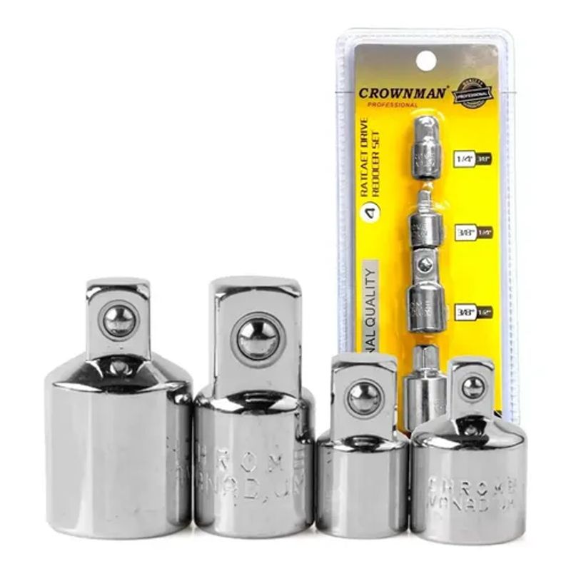 GENERICO - Juego 4 Dados Reductores Adaptador 1/4 - 3/8 - 1/2 Crownman