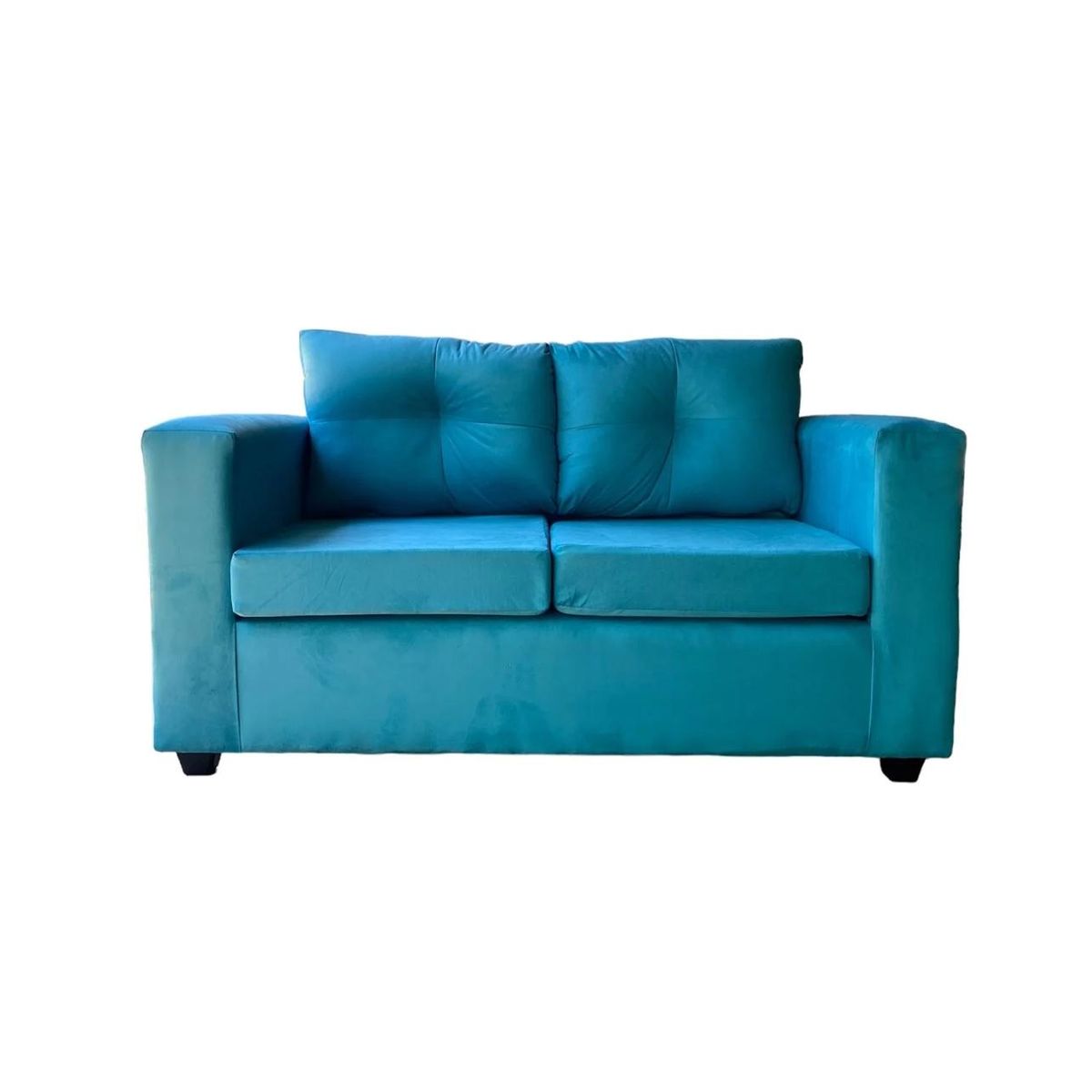 GENERICO - Sofá 2 Cuerpos Vitelio Turquesa Felpa