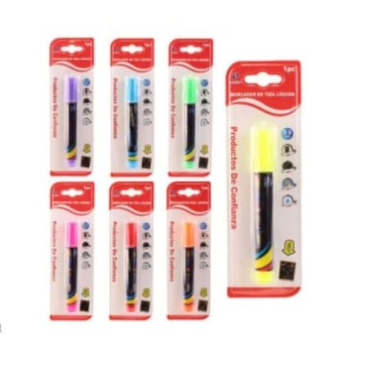 GENERICO - Marcador De Tiza Liquida Escolares Set 6 Unidades