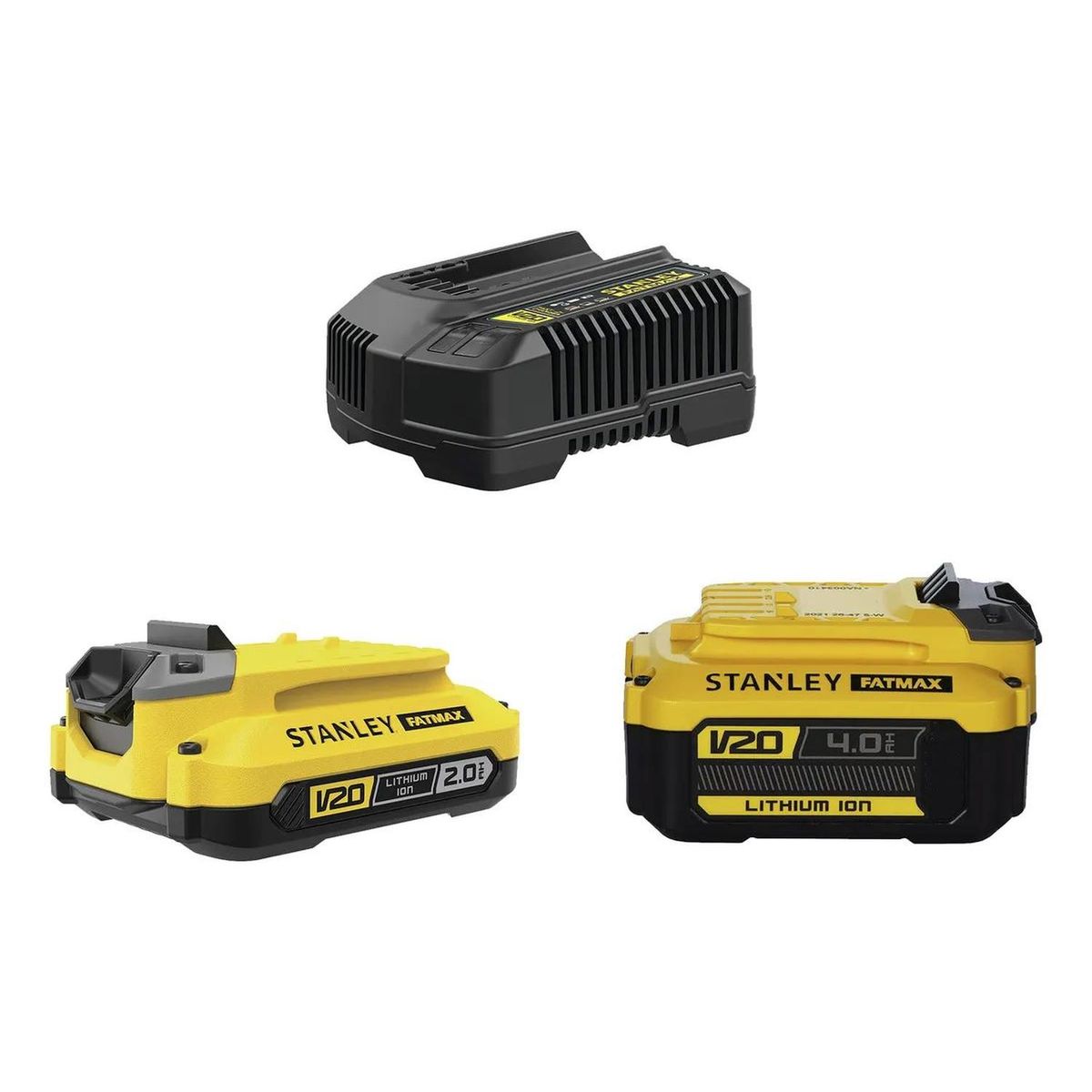 STANLEY - Kit 2 Baterías 2ah/4ah+Cargador 20v Scb224ck-b2 Stanley