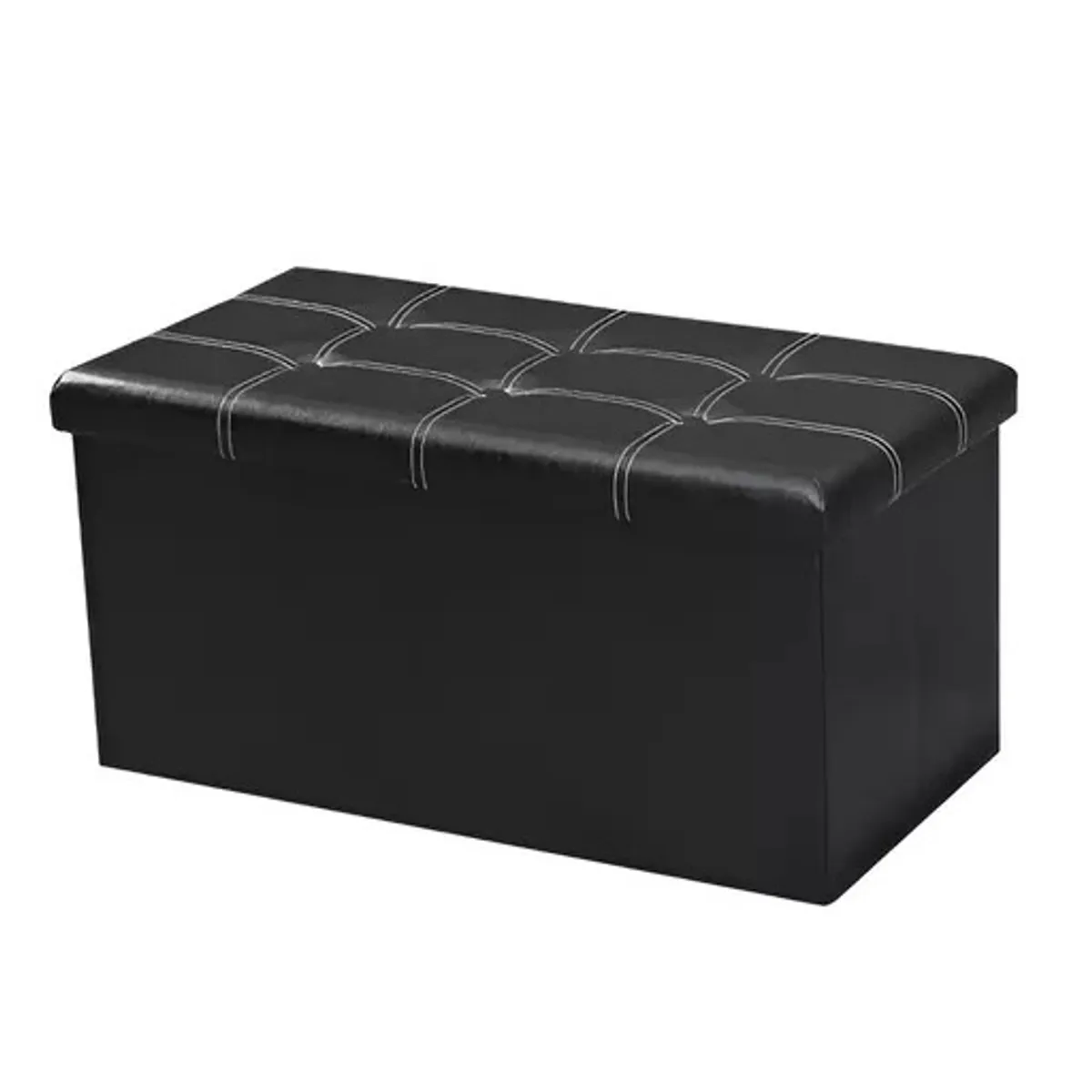 GENERICO - Baul Plegable Puff Organizador Banqueta Sillon Pie De Cama Negro
