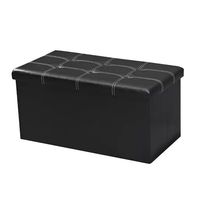 Baul Plegable Puff Organizador Banqueta Sillon Pie De Cama Negro