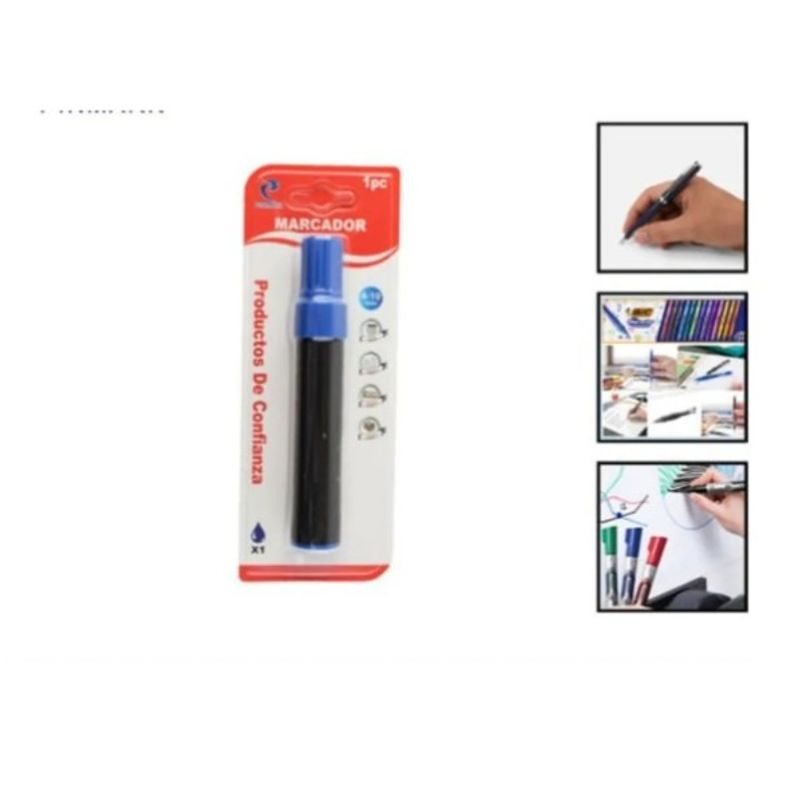GENERICO - Lapiz Marcador Set 3 Unidades Azul