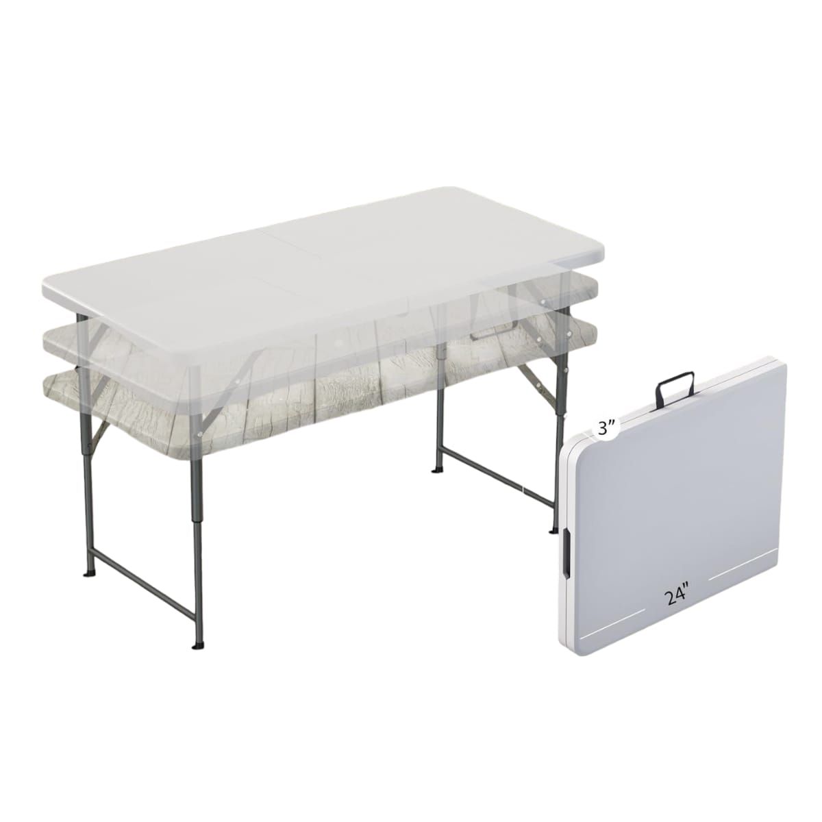 GENERICO - Mesa Plegable Portatil Blanca Gms