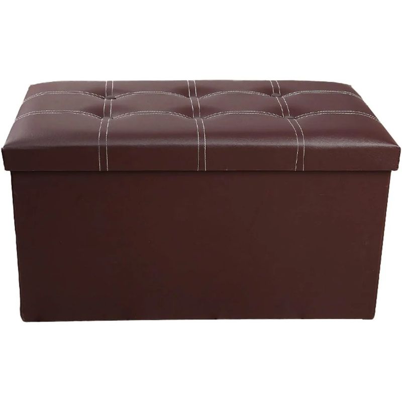 GENERICO - Baul Plegable Puff Organizador Banqueta Sillon Pie De Cama Marron