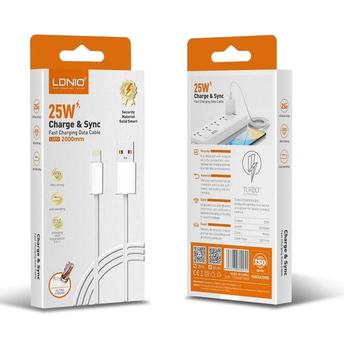 LDNIO - Cable USB 2 metros LDNIO LS892