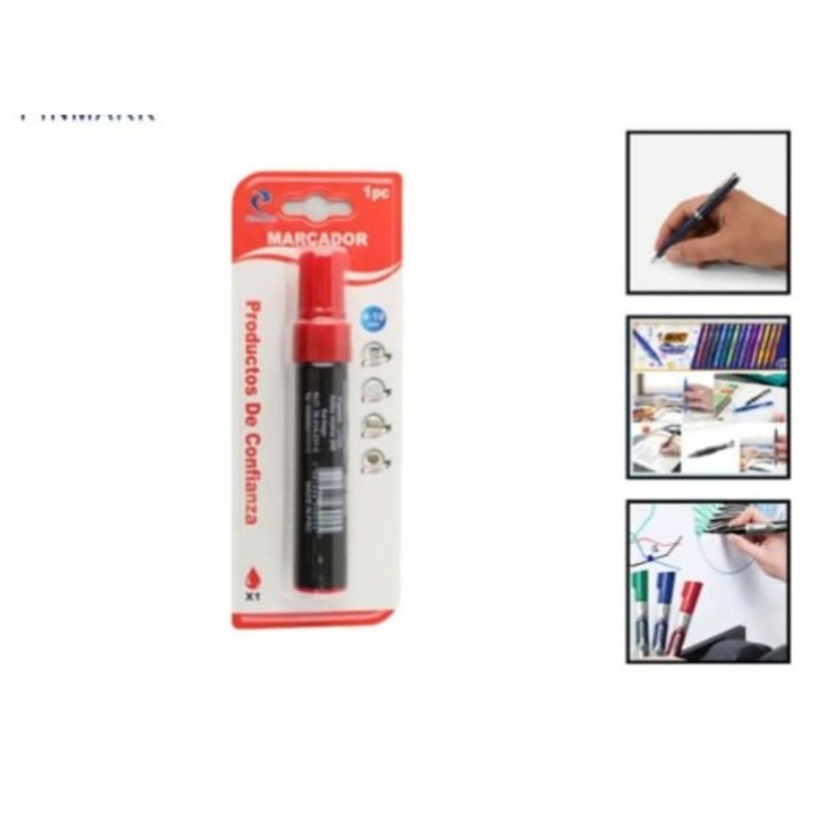 GENERICO - Lapiz Marcador Set 3 Unidades Rojo