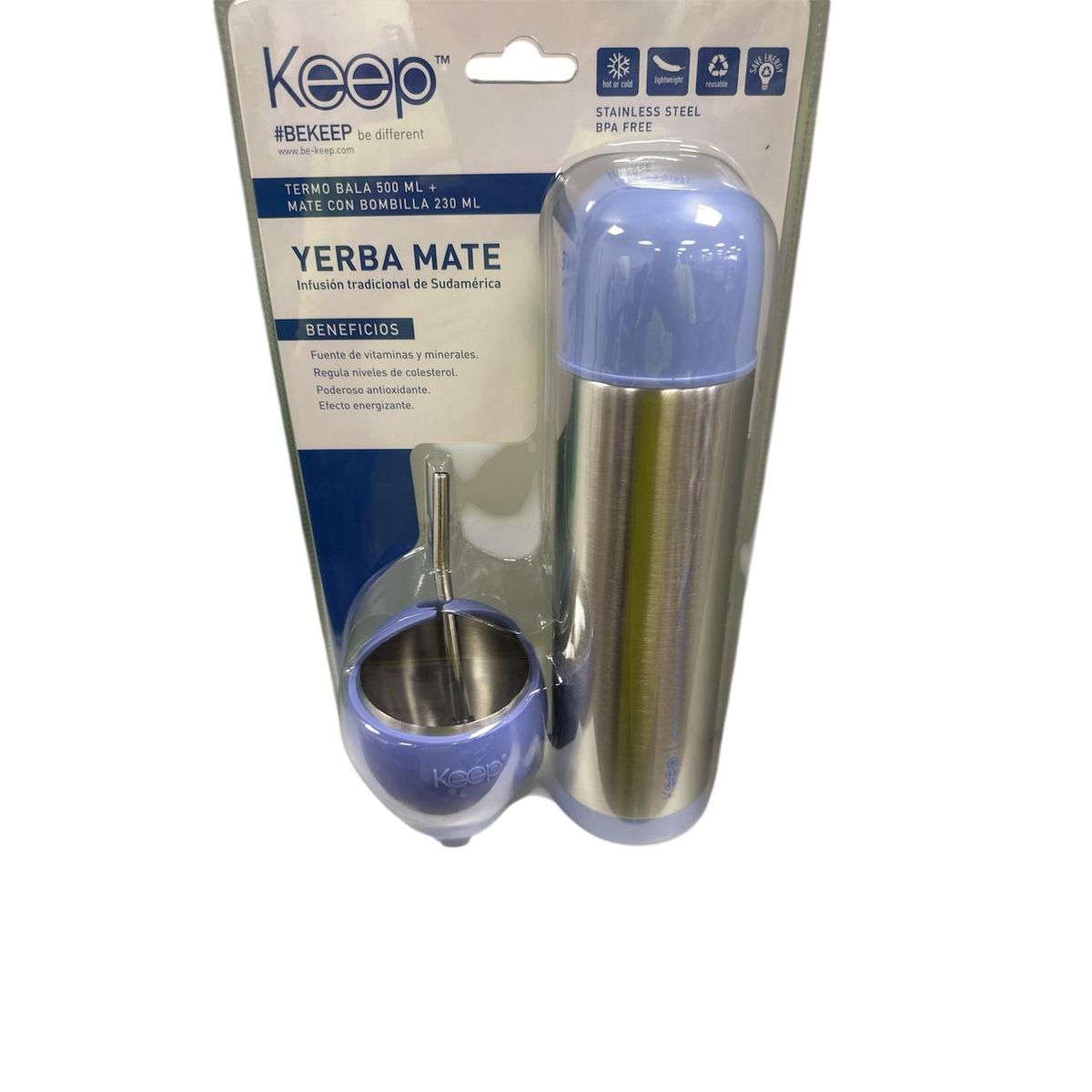 KEEP - Set De Mate + Termo Bala Mate Keep Matero Azul