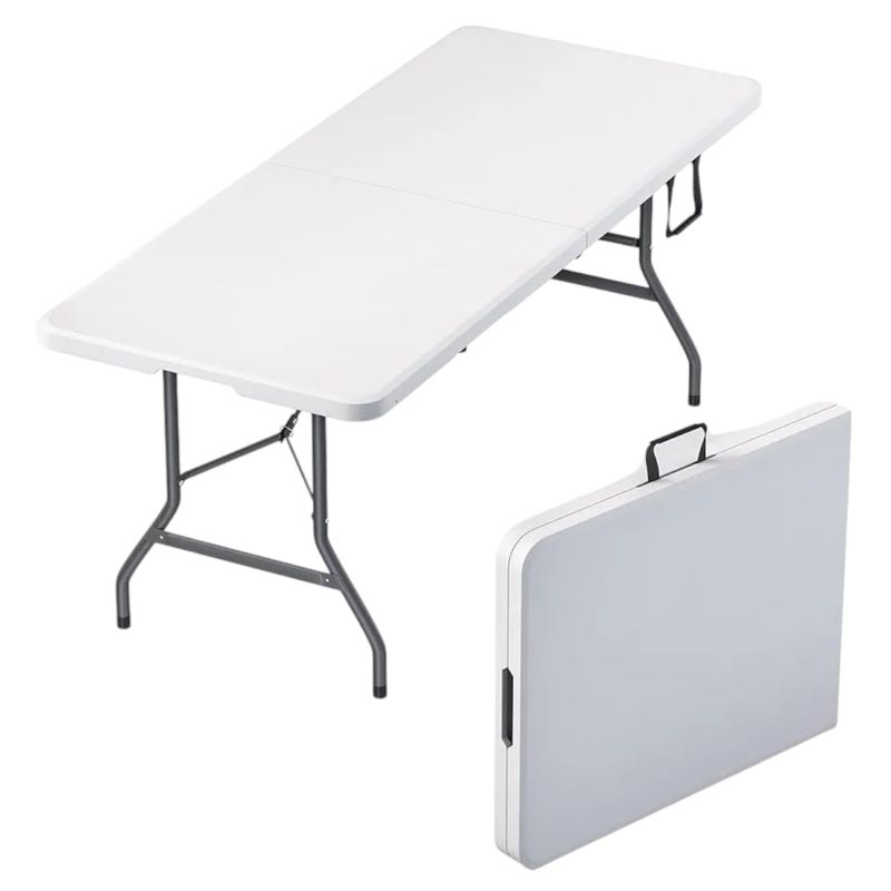 GENERICO - Mesa de Camping Plegable 170x70x68 Blanca Gms