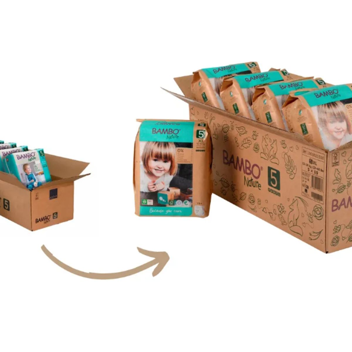 BAMBO NATURE - Caja Pañal Ecológico Bambo Nature Pants 5 11-17kg 95 Unid