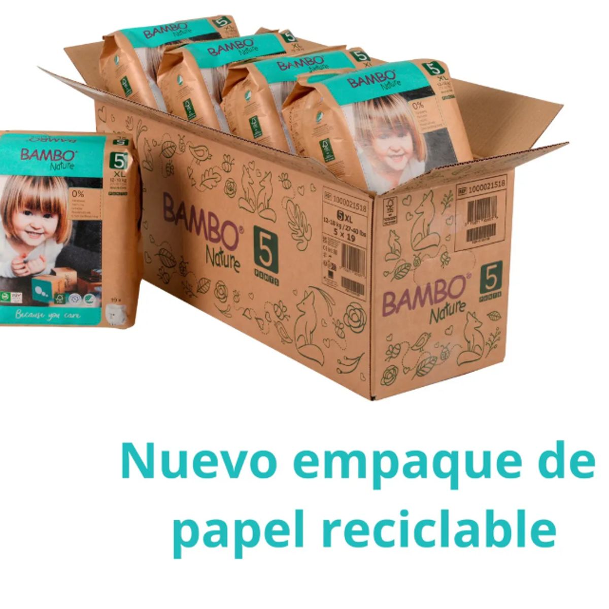 BAMBO NATURE - Caja Pañal Ecológico Bambo Nature Pants 5 11-17kg 95 Unid