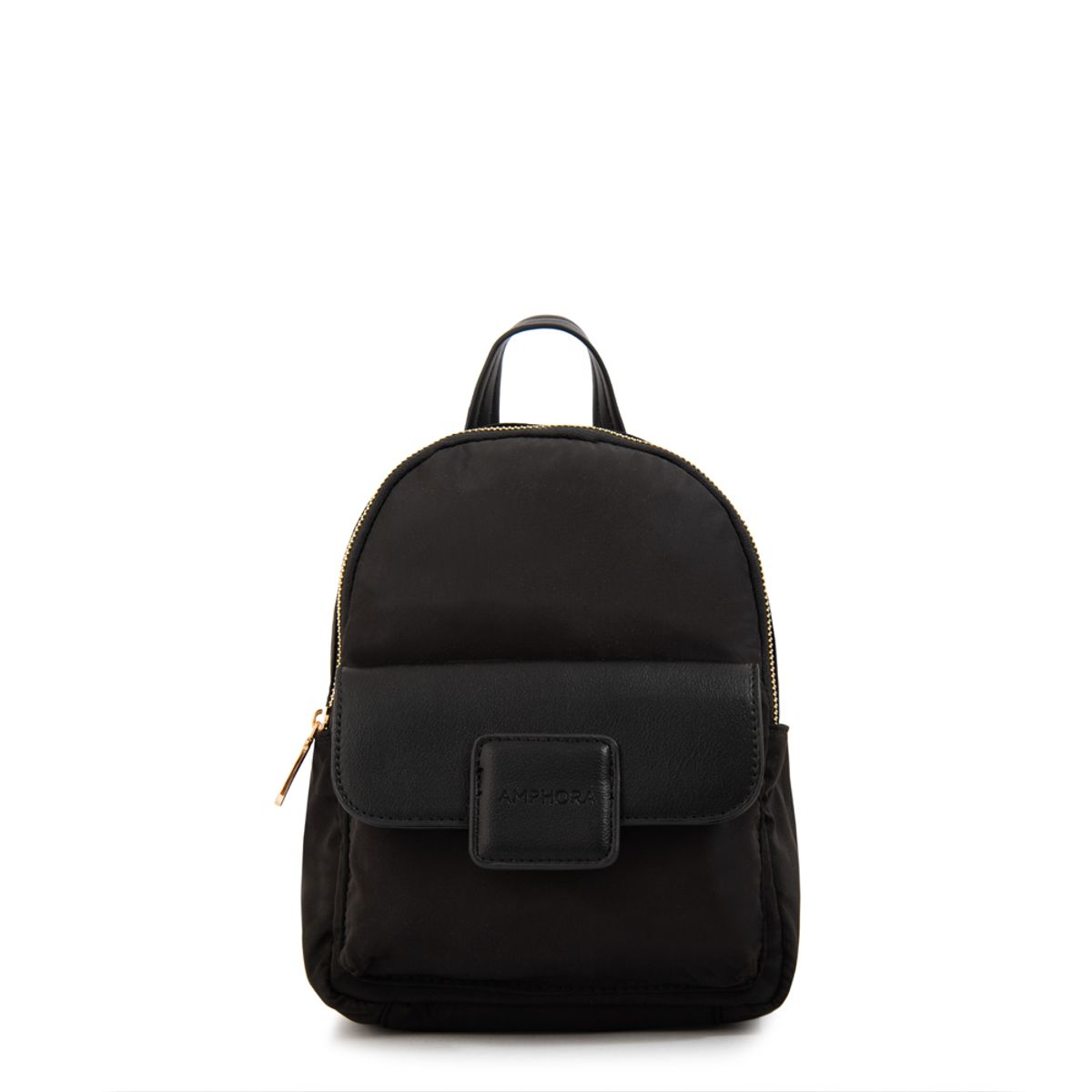 AMPHORA - Mochila con tapa osaka pequeña negro especial