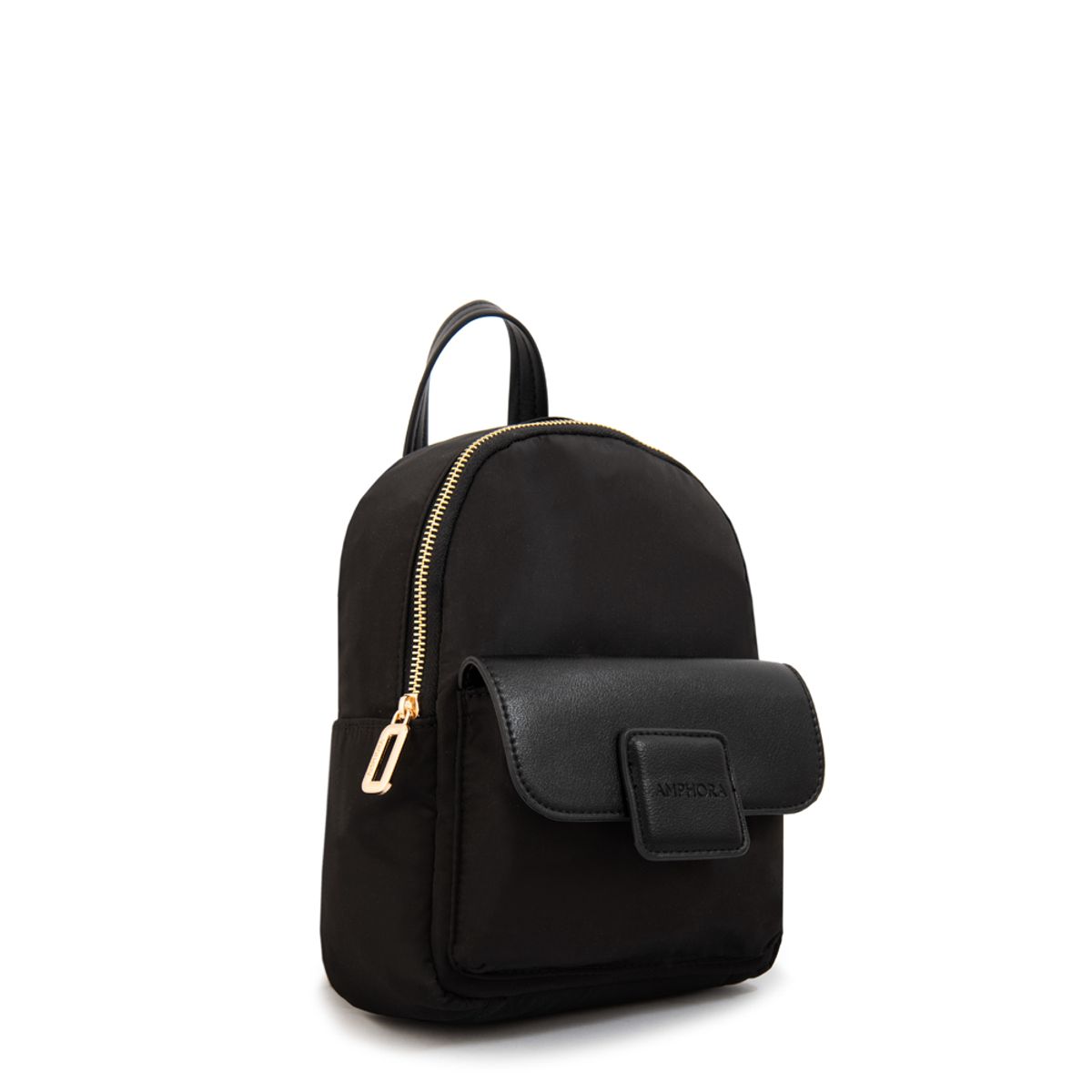 AMPHORA - Mochila con tapa osaka pequeña negro especial