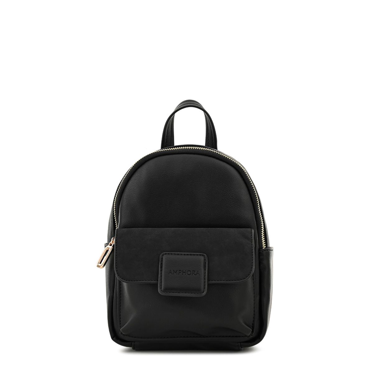 AMPHORA - Mochila con tapa osaka pequeña negro