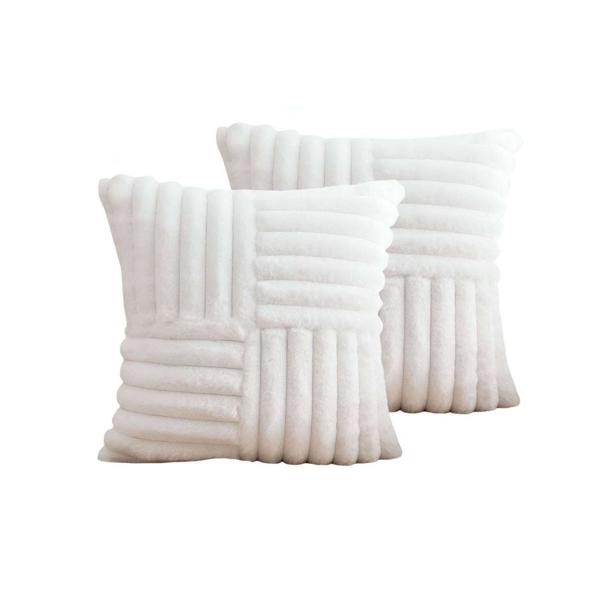 GENERICO - PACK DE 2 FUNDAS PELUDA EMPALMADA BLANCO