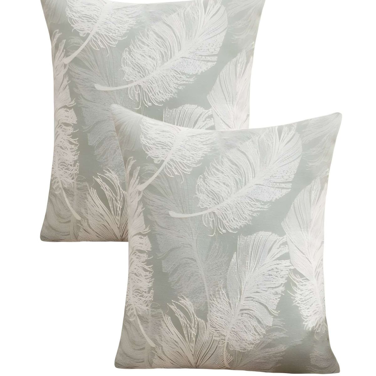 GENERICO - PACK DE 2 FUNDAS DE COJIN DE HOJAS VERDE