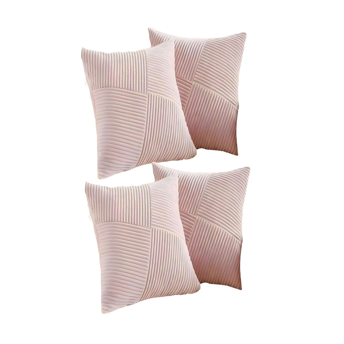 GENERICO - PACK DE 4 FUNDAS DE COJIN FELPA ROSA