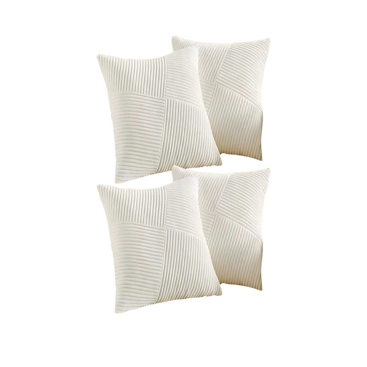 GENERICO - PACK DE 4 FUNDAS DE COJIN FELPA BLANCO