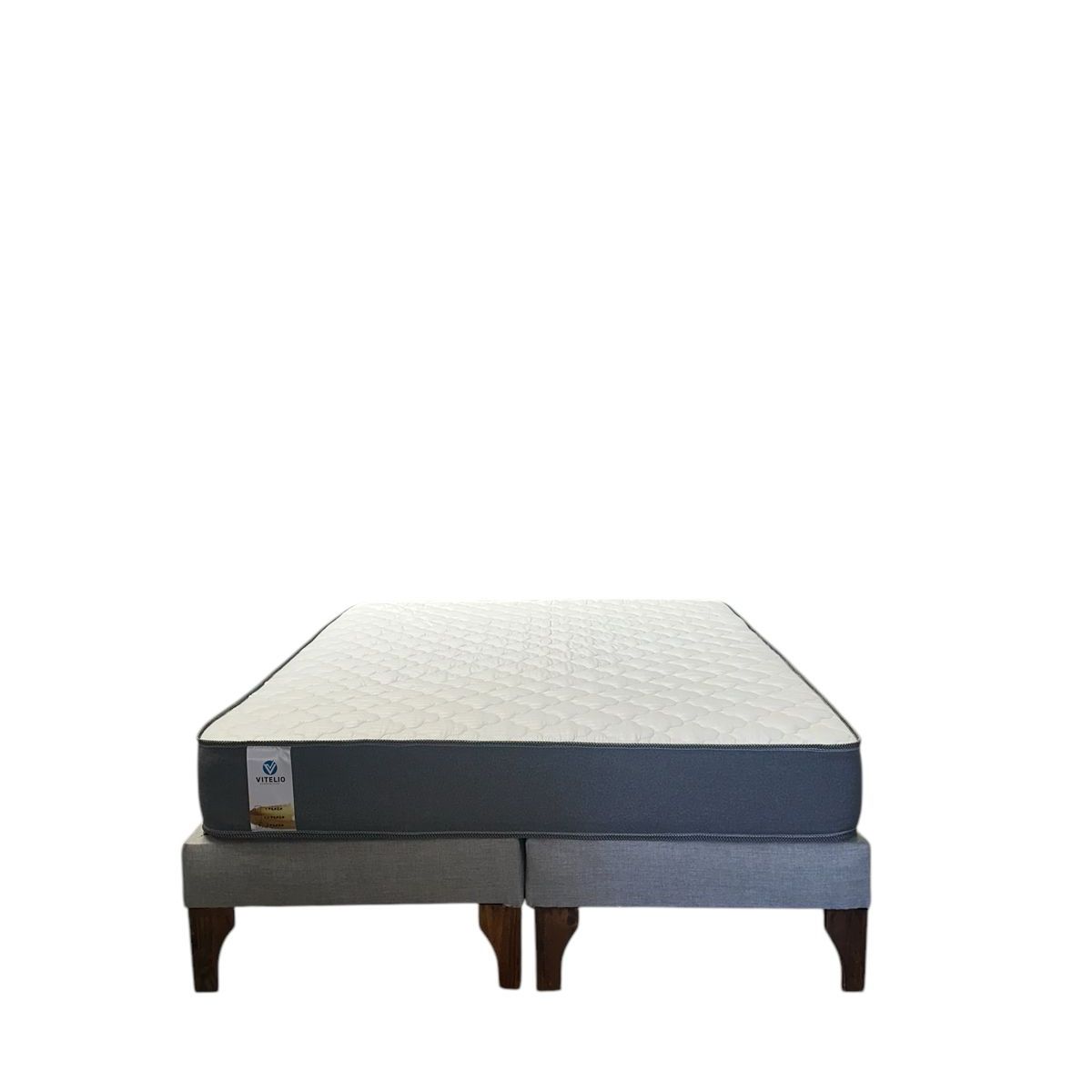GENERICO - Cama Con Colchon Europea Gris 2 Plazas
