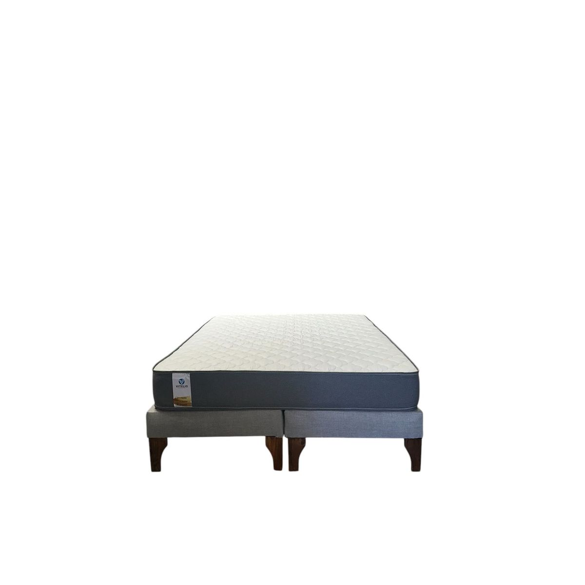 GENERICO - Cama Con Colchon Europea Gris 2 Plazas