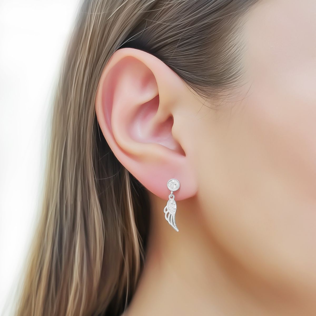 COGGIOLA - Aros Ala Circón Colgante Plata Fina 925