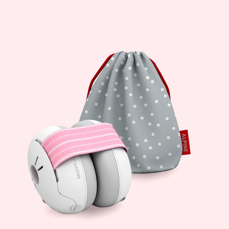 ALPINE - Protectores Alpine Muffy Baby Rosado – Para Bebés de 3 a 36 Meses, Ajustable y Cómodo