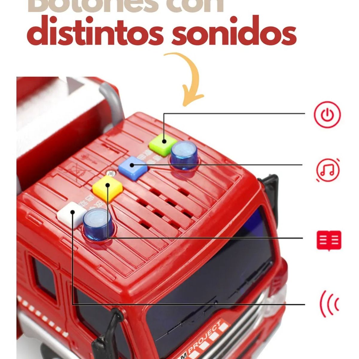 GENERICO - Juguetes Camión De Bomberos Con Sirenas Luz Sonido
