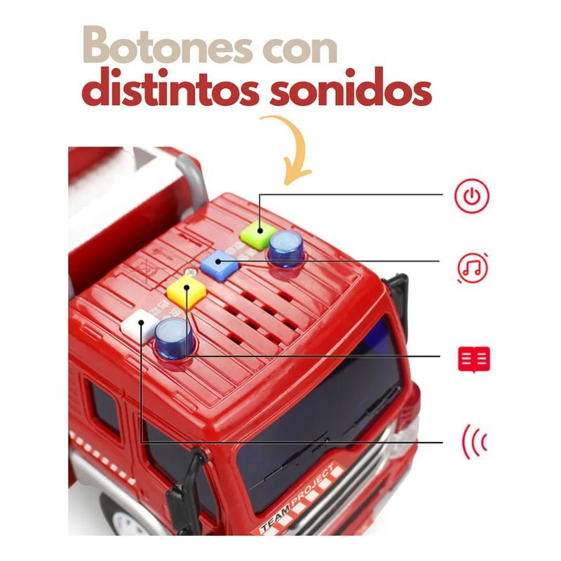 GENERICO - Juguetes Camión De Bomberos Con Sirenas Luz Sonido