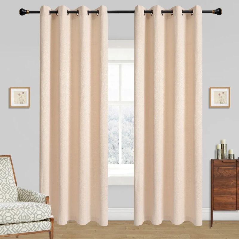 GENERICO - Cortinas Bambu Liso Hogar 2 Panos 140x220 Cm