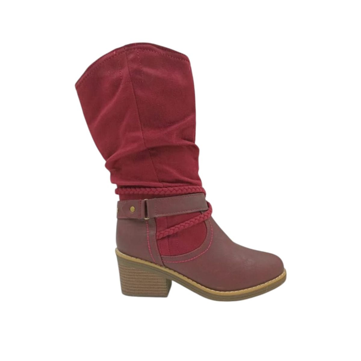 HERIEL - Bota Burdeos Gamuza Mujer