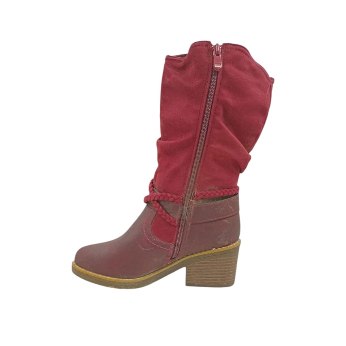 HERIEL - Bota Burdeos Gamuza Mujer