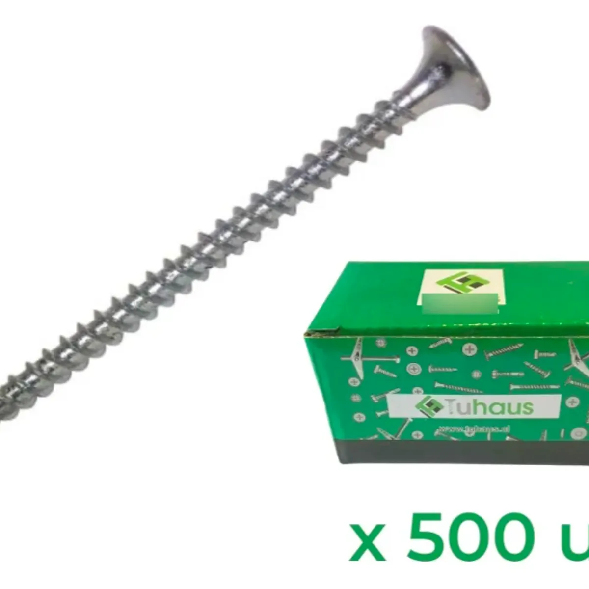 TUHAUS - Tornillo Madera Crs Zincado 6 X 2 Pulgadas 500 Unidades