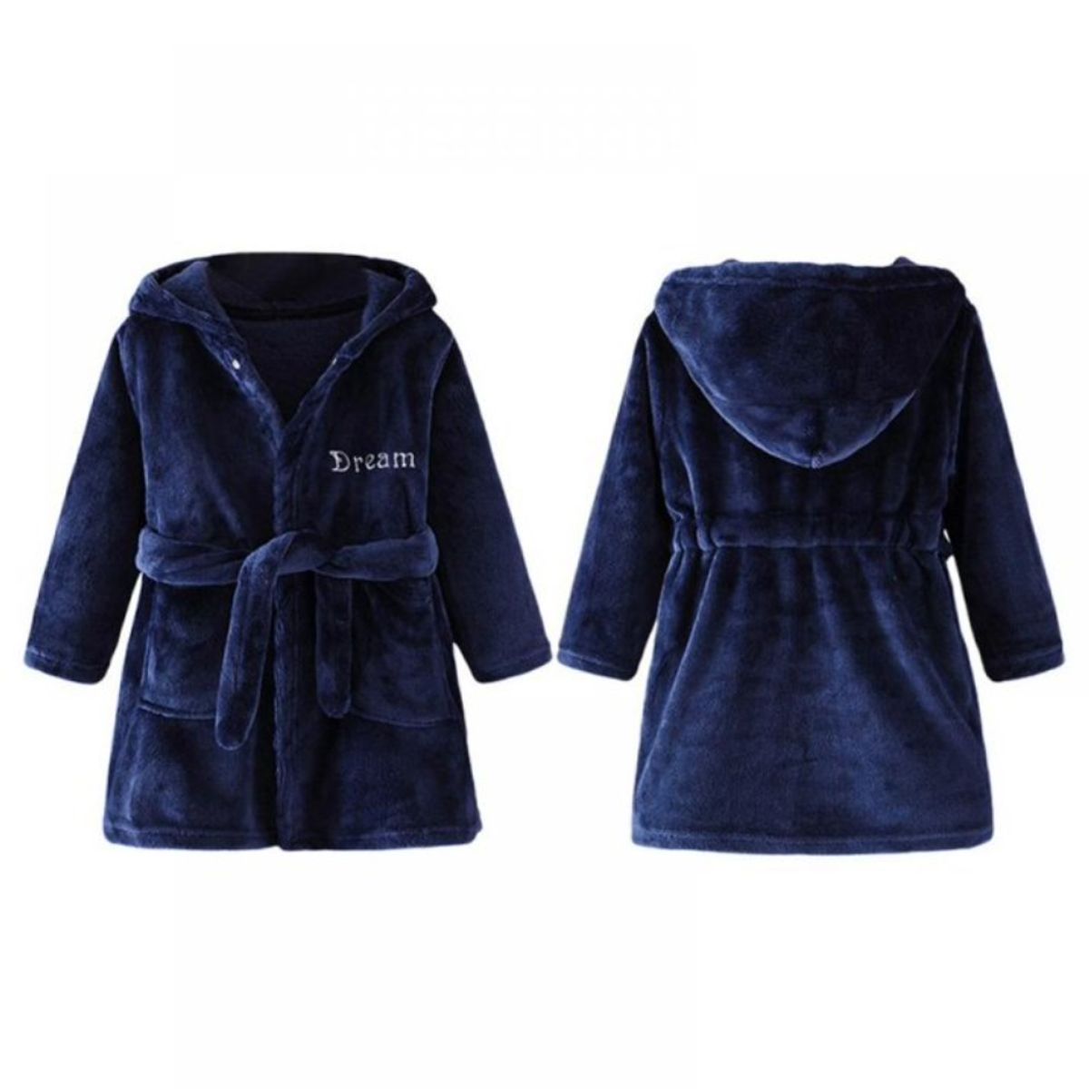 JUMP KIDS - Bata Albornoz De Polar Con Capucha Azul para Niños 5 a 8 años