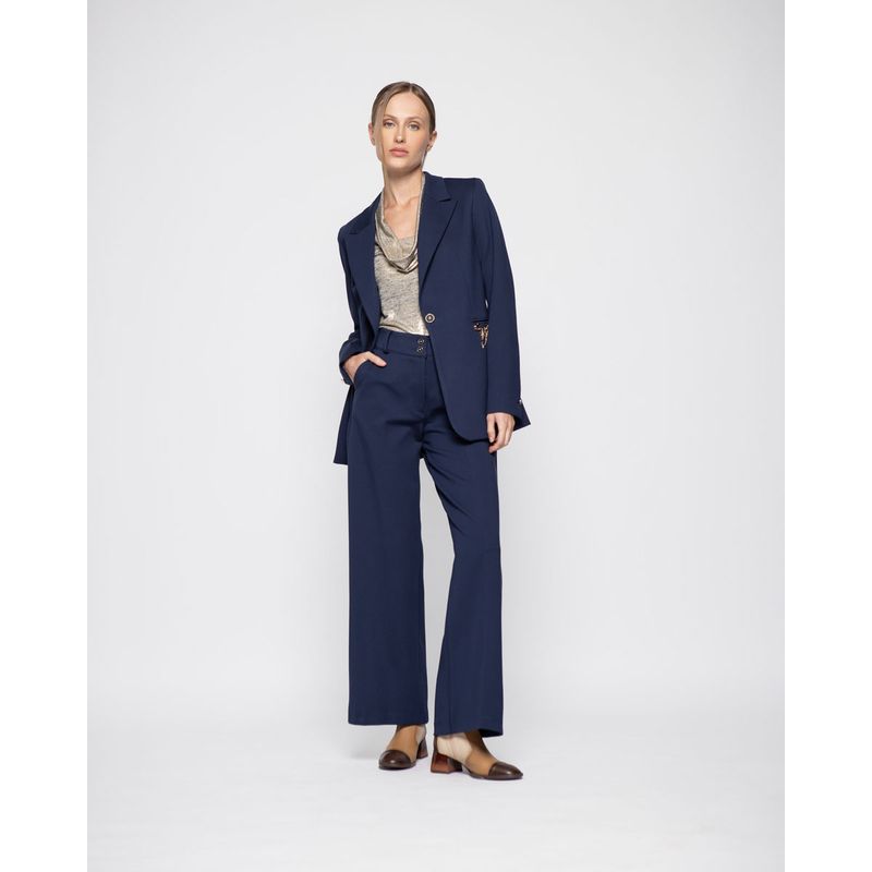 LUDOVICA - Chaqueta Mujer Hortensia Azul Marino Ludovica