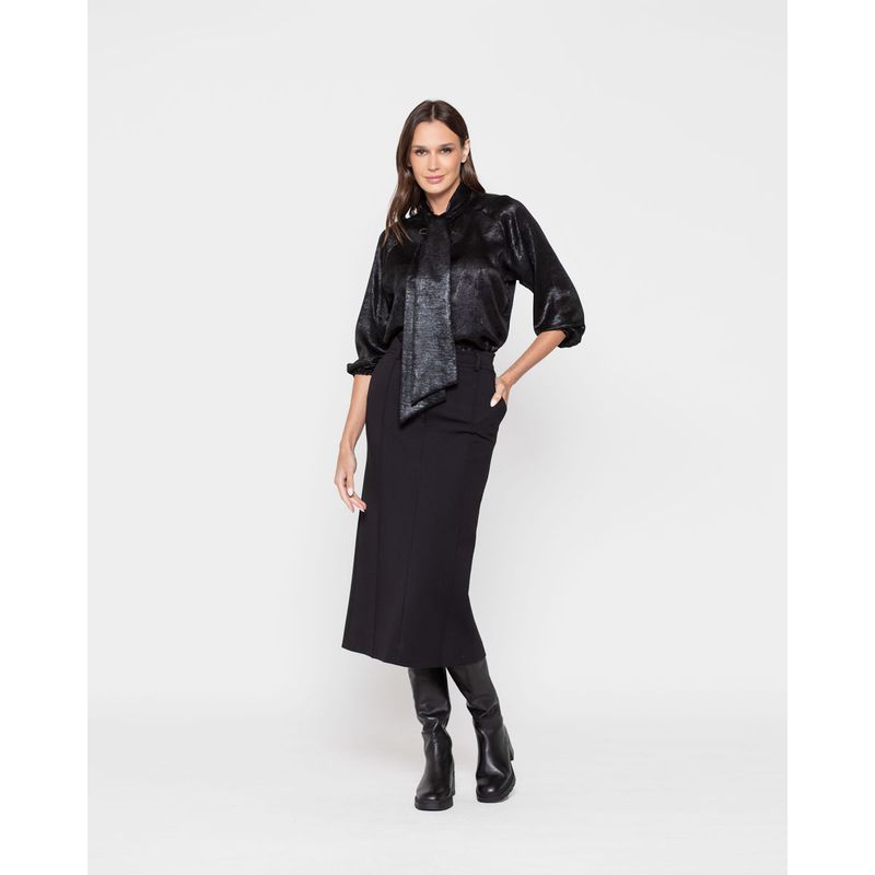 LUDOVICA - Blusa Mujer Narciso Negro Ludovica