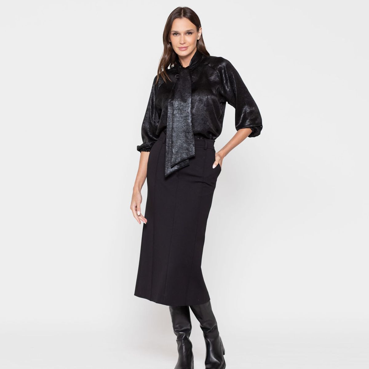 LUDOVICA - Blusa Mujer Narciso Negro Ludovica